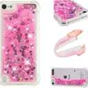 Compatible with iPod Touch 7 Case, Bling Glitter Liquid Case Floating Quicksand Shockproof Protective Sparkle Silicone Soft TPU Case for iPod Touch 5 / Touch 6. YBL Love Green