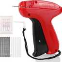 Stitch Gun for Clothes, Clothing Tag Gun, Quick Stitch Sewing Gun, Hemming Tool Kit with 6 Needles,1500 Black & 1500 White Fasteners, Red