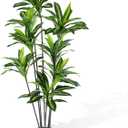 Dracaena Artificial Plant Indoor 6FT - Large Tropical Fake Tree with Lifelike Leaves - Tall Faux Floor Plant in Pot - Artificial Dracaena Tree Indoor for Home Office Living Room Decor (Green)