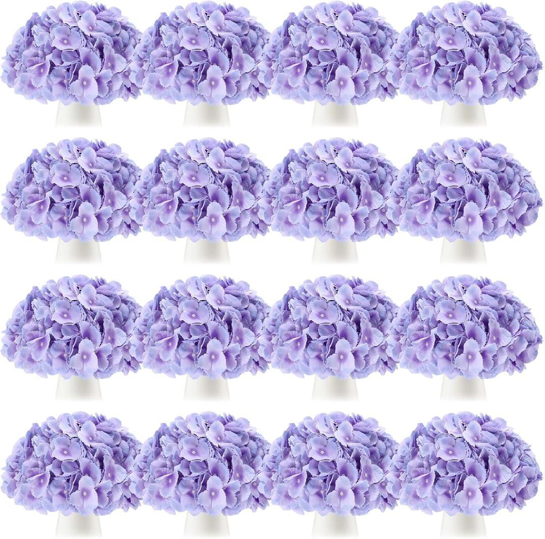 Tigeen 100 Pcs Hydrangea Artificial Flowers Bulk 7.48 Inch Artificial Hydrangeas with Removable Stems Faux Flowers Wedding Decor for Home Garden Party Decoration DIY Project (Orchid)