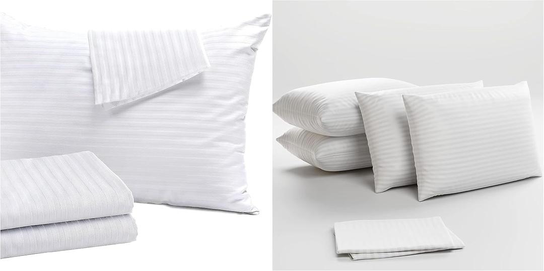 4 Pack Standard Pillow Protectors with Zipper, Soft, Quiet, Effective Dust Protection