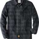 Dubinik Flannel Shirt for Men Plaid Mens Button Down Long Sleeve Shirts Soft Pure Cotton Casual Cozy Regular Fit (X-Large, Grey Black)