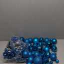 Sratte 94 Pcs Christmas Tree Decorations Set, Christmas Tree Ball Ornaments Glitter Poinsettia Flowers Decorations Glitter Berries Stems for Xmas Holiday Wedding (Lake Blue)