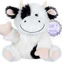 Heatable & Coolable Cow Stuffed Animal, Heated Stuffed Animals Heating Pad for Soothing & Relaxation, Lavender Scent Cow Plush for Stress Discomfort, Cows Gift for Kid & Aldult, Dairy Cattle