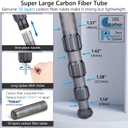 Carbon Fiber Tripod Heavy Duty Bowl Tripod ARTCISE AS90C Ultra Stable Carbon Stand with 75mm Bowl and Adapter 10 Layers Carbon Fiber 40mm Leg Tube Max Load 88 Lbs/40kg