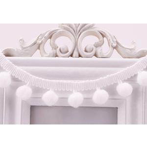 20 Yards Pom Fringe Trim,Mini Ball Tassel for Women,4/5inch Wide Soft Pompom Fringed Ribbon for Clothing Bedding Pillow Quilt Curtain Bag Sewing Accessories(White)