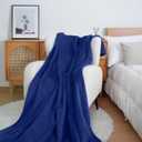 Sherpa Throw Blanket for Couch Soft Warm Thick Blanket Cozy and Warm for All Seasons Throw Blankets for Bed Sofa Throw Size 90"x90", Navy