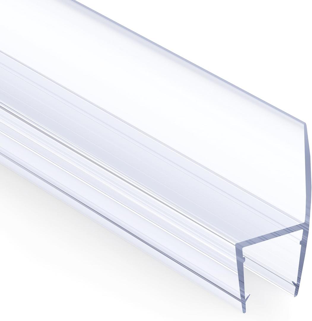 AmazerBath 5 PCS Shower Door Side Seal Strip for 1/2 Inch Glass - 15.75 Inches x 5, 5 Sections Segmented Shower Installation Kit, Frameless Glass Door Seal Strip