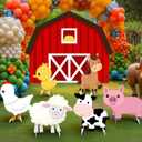 7 Pcs Large Farm Animal Cardboard Cutouts 34.3 Inch Farm Animal Birthday Party Decorations Barnyard Birthday Baby Shower Supplies Farmhouse Theme Barn Lawn Classroom Yard Photography Decor