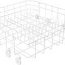 Upgrade 808602302 Lower Dishrack Fit For Kenmore For Frigidaire 808602302 Lower Dishrack Assembly with 154174501 Wheels Replace 154432602 154432601 154319706 dishwasher bottom basket 1 Year Service