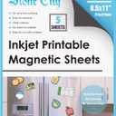 Stone City Printable Magnetic Sheets 8.5x11 Inch, 5 Sheets Matte Magnet Paper Sheet for Inkjet Printer, Flexible Magnetic Printer Paper for Fridge, DIY Crafts