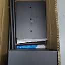 VOLDRA Toilet Paper Holder Stand with Shelf, Free Standing Black Toilet Paper Roll Holder with Wipes Storage Drawer Heavy Duty Floor Bathroom Tissue Holder Freestanding No Drill Tp Holder for 7 Rolls