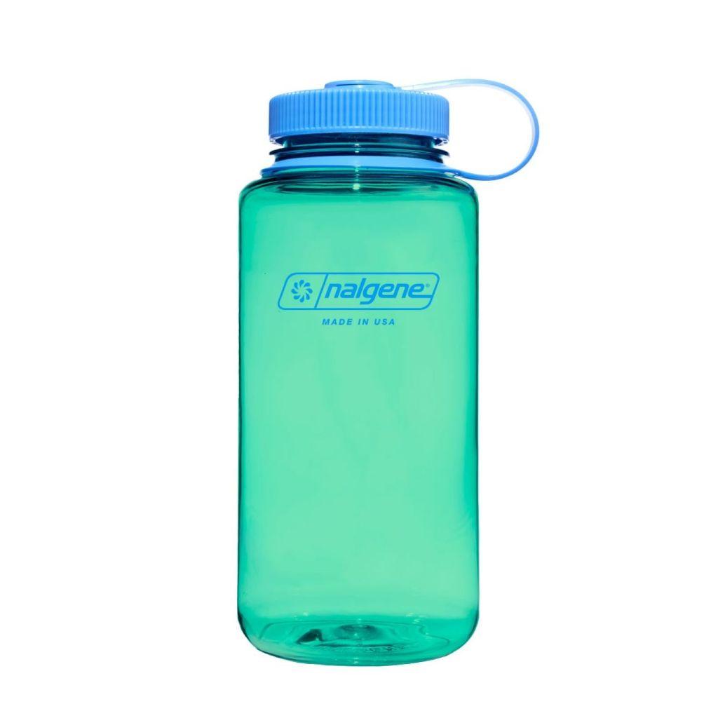 Nalgene Sustain Tritan BPA-Free Water Bottle Made with Material Derived From 50% Plastic Waste (using ISCC certified mass balance), 16 OZ, Wide Mouth, Cerulean