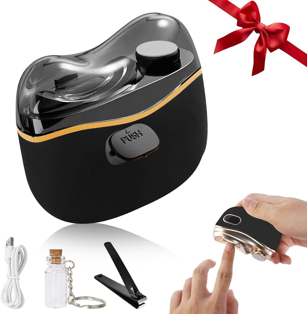 Electric Nail Clipper, Automatic Electric Nail Trimmer and Polisher for Adults Seniors, Intelligent Electric fingernail Clippers with Collector, Gift for Your Loves (Black)