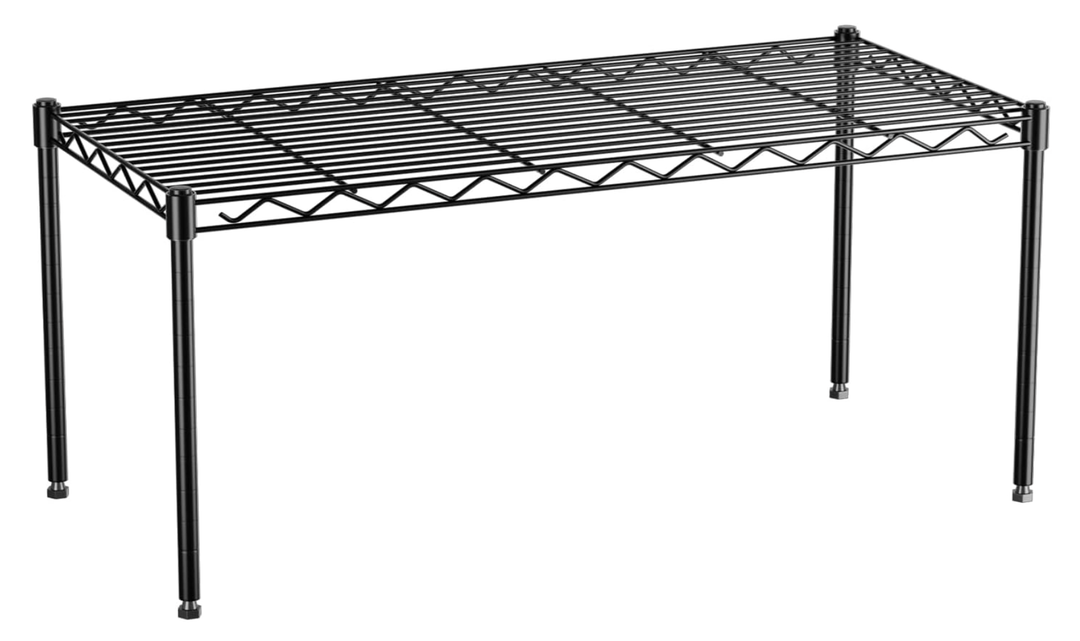 1-Tier Wire Shelf Rack,30" Wx14 Dx17 H,Single Metal Shelves Rack