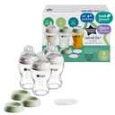 Tommee Tippee Natural Start 9 oz Glass Baby Bottles, Self Sterilizing, BPA & Phthalates Free, 0+ Months, Slow Flow Breast-Like Nipple for a Natural Latch, Travel Jar Lids, Cup Rings, Pack of 3