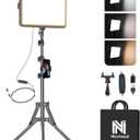 1-Pack LED Video Light Kit, NiceVeedi Photography Lighting Kit, 2800-6500K Dimmable Studio Light with Tripod Stand & Phone Holder, 73" Stream Light for Video Recording, Game Streaming, YouTube