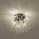 CM MZY Sputnik Flush Mount Ceiling Light Fixtures, Modern Black Crystal Firework Chandelier, 8-Light Close to Ceiling Lighting Fixtures for Bedroom Kitchen Hallway Entryway (H11.8'' x W21.5'')