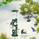 FEED GARDEN Metal Bird Feeder - 6 Port Tube Feeder for Outdoors, Heavy Duty Squirrel Proof with Metal Lid, Easy Fill & Clean, Weather Resistant, 13 Inch