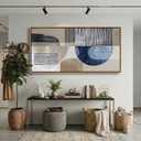 Beige Framed Canvas Wall Art, Minimalist Wall Decor Print In Neutral Tones, Blue Abstract Wall Pictures for Living Room And Bedroom Decor Accent Piece Modern Artwork for Walls 29×58IN