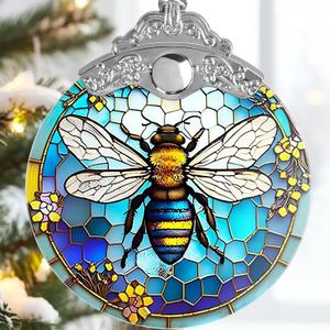 Christmas Bee Decorations - Jocidea Bee Hanging Ornament - Bee Christmas Tree - Bee Christmas Decorations - Christmas Bee Decor - Bee Xmas Gift - Beethemed Gifts, 7 Pack