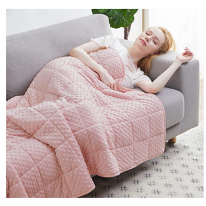 Huloo Sleep Weighted Blanket Queen 15lbs for Adult(60"×80",Pink) Breathable Soft Minky Weighted Throw Blanket for All Season,Heavy Blanket with Premium Glass Beads