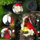 WILLBOND Cardinal Garden Decor with Solar Lantern 8.3 in Tree Cardinal Solar Light for Outside Resin Red Bird Outdoor Garden Statue for Wall Tree Yard Lawn Women Mom Grandmom Mother's Day Gifts