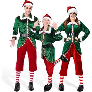 6 Piece Unisex Elf Costume,Men's Women's Elf Clothing,Christmas Santa's Helper Elf Outfit (Size: S,M,L,XL,XXL) (XL)