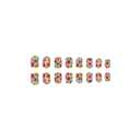 2 x Square Press on Nails Short Acrylic Nails with Flowers Design Colorful Nails for Women 24 PCS/Set