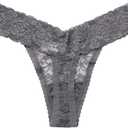 Women's Sexy Lace Thongs V Cheeky Underwear See Through Panties Pack of 5 (M)
