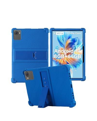 for ZOFYWNAS C10 Tablet 10 Inch Android 14 Tablets Case,BOVUGAC Soft Silicone Adjustable Stand Shockproof Kids Friendly for ZOFYWNAS C10 10"(Blue)