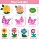 SUNBEAUTY 18PCS Flower Felt Centerpieces for Tables Flower Butterfly Birthday Party Decorations for Spring Table Decoration Home Office Girl Birthday Mother's Day Decorations