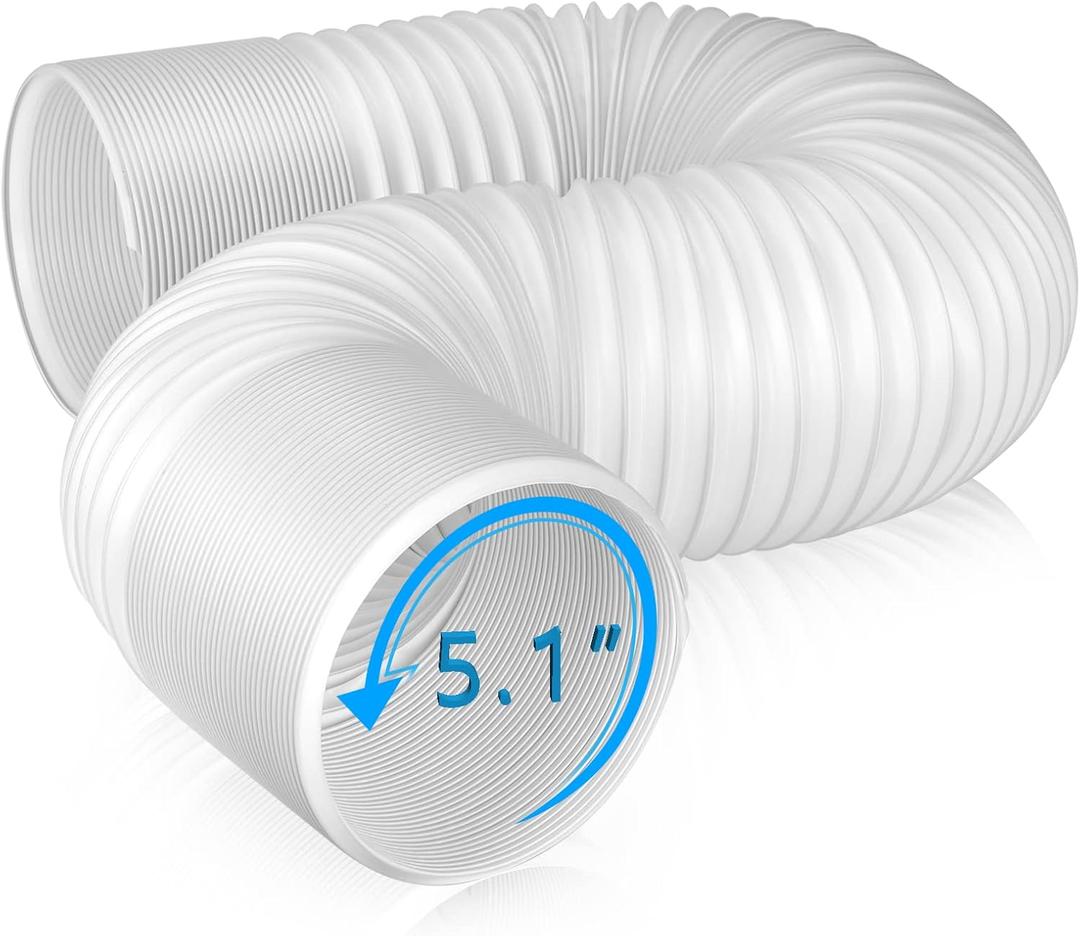 Air Conditioner Exhaust Vent Hose  5.1" Diameter, 80" Length, Universal CounterClockwise Thread Air Vent Compatible with Honeywell, Whynter, Frigidaire, LG, Delonghi Toshiba, Delonghi, JHS