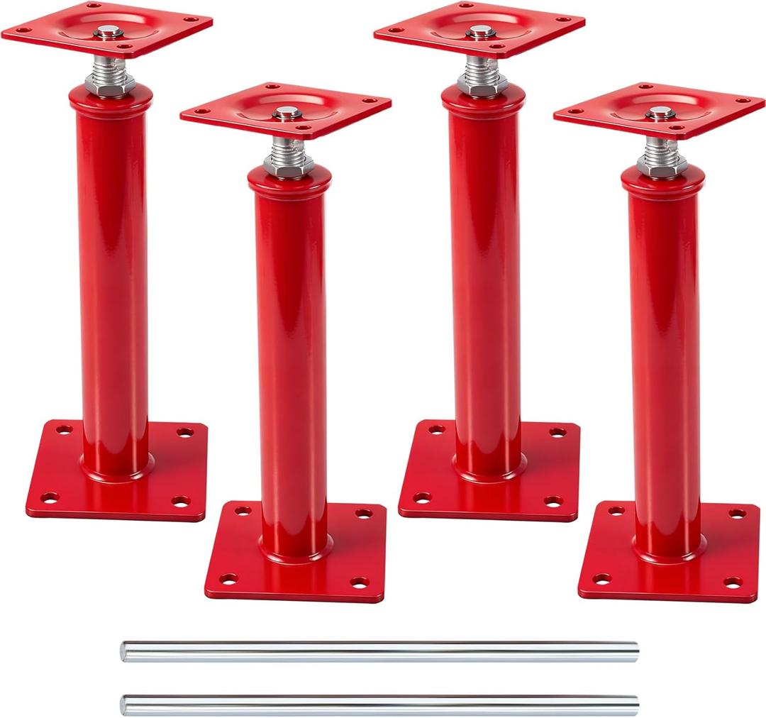 4 Pack House Jacks for Leveling Crawlspace, 16" - 21" Height Range, 11023 lbs Max Load Capacity, House Floor Jacks Post Pole for Leveling
