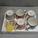 ONEMORE Coffee Mugs Set of 6, 12 oz Ceramic Coffee Cup with Handles, Porcelain Mugs for Latte Cappuccino Tea Cocoa, Microwave Dishwasher Safe, Aesthetic Home Office Cups for Women Men (Assorted Color)