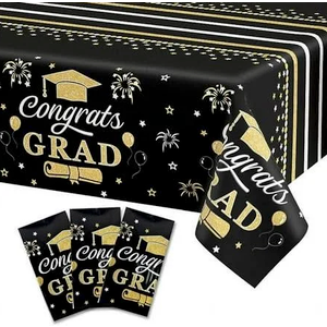 House of Party Graduation Tablecloth 3PCS | 54"x108" Maroon Congrats Grad Tablecloths | Graduation Tablecloth Class