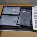 Shoe Storage Box, 15 Pack Clear Plastic Stackable Shoe Organizer for Closet, Interlocking Design for Sneakers, Foldable Shoes Container Rack with Lids, Black