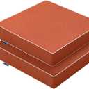 MIULEE Orange Outdoor Chair Cushions Set of 2, 19x19x3 Inch Waterproof Patio Seat Cushions for Outdoor Furniture Couch Sofa, 3 Year Color Fastness High Density Foam with Adjustable Ties