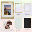 8x10 Photo Frame Gallery Picture frame with 5x7 mat,Freestanding and Wall Mountable,Gold