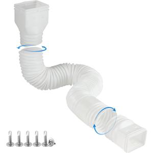 White 1-Pack Rain Gutter Downspout Extensions Flexible, Drain Downspout Extender,Down Spout Drain Extender, Gutter Connector Rainwater Drainage,Extendable from 21 to 68 Inches
