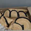 SVI Rug Scallop Pattern Jute Bohemian Area Rug (Black, 2'x3')