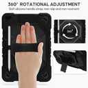 Case for iPad 9th/8th/7th Generation Case 10.2" InchShockproof Hard Cas Cover Compatible with iPad 9th/8th/7th Gen,360 Rotating Stand, Hand Strap, Shoulder Strap, Pencil Holder(Black)