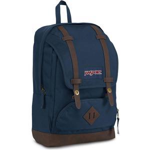 JanSport Cortlandt Laptop Backpack, Navy, 15” Laptop Sleeve-Synthetic Leather Shoulder Computer Bag with Large Compartment, Padded Straps- Rucksack for Men, Women,  Navy