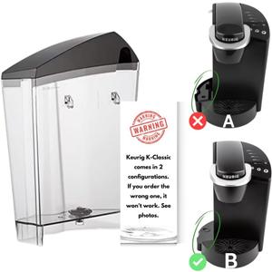 Replacement Water Reservoir Tank for Keurig K-Classic ONLY - CONFIGURATION B. (WILL NOT WORK FOR ANY KEURIG 2.0 MACHINES). ([IMPORTANT: WATCH VIDEO TO VERIFY CONFIGURATION])