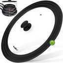 Walfos Universal Lid for Pots, Pans and Skillets - Tempered Glass with Heat Resistant Silicone Rim, Fits 13", 14" and 15" Diameter Cookware