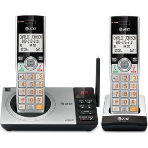AT&T CL82207 DECT 6.0 2-Handset Cordless Phone for Home with Answering Machine, Call Blocking, Caller ID Announcer, Intercom and Unsurpassed Range, Silver