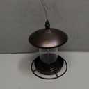 Metal Bird Feeder for Outside Hanging, Wild Bird Feeders for Cardinal, Large Roof and Tray - 6 Port (Chestnut Brown)