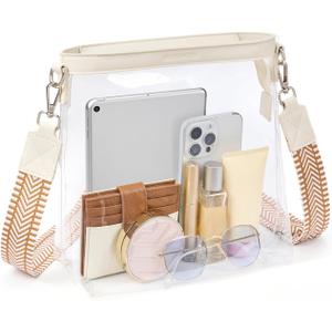 BOSTANTEN Clear Bag for Stadium Events Approved Crossbody Purse with Adjustable Strap for Concerts, Festivals