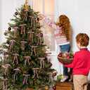 2 x 24 Pcs Pink Velvet Bows Ornaments for Christmas Tree, Vintage Rustic Elegant Velvet Christmas Bows Tree Decorations, Indoor Home Decor for Wreath Mantle Gift Wrap Holiday Decor, 3/8'' W, 5 * 7 inch