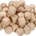 uxcell 100 Pcs Blank Wooden Dice, 20mm/0.79inch Unfinished Wooden Cube Rounded Corners Square Block for DIY Craft Projects